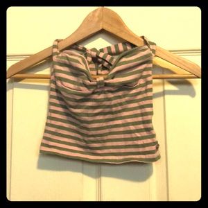 Striped Crop Halter Top very tiny xxs